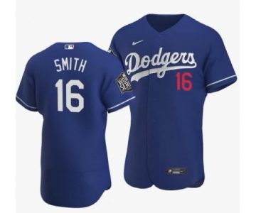 Men's Los Angeles Dodgers #16 Will Smith Blue 2020 World Series Authentic Flex Nike Jersey