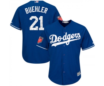 Men's Los Angeles Dodgers #21 Walker Buehler Player Replica Royal Cool Base 2018 Spring Training Jersey