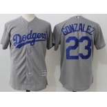 Men's Los Angeles Dodgers #23 Adrian Gonzalez Gray Alternate Stitched MLB Majestic Flex Base Jersey