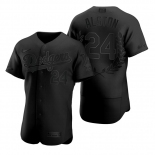 Men's Los Angeles Dodgers #24 Walter Alston Black Nike Flexbase Fashion Jersey
