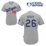 Men's Los Angeles Dodgers #26 Chase Utley Away Gray MLB Cool Base Jersey