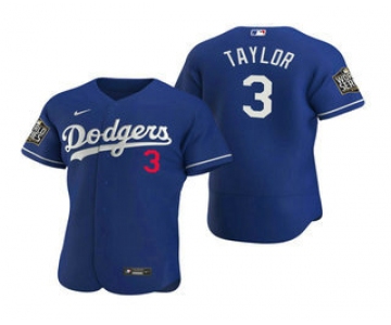 Men's Los Angeles Dodgers #3 Chris Taylor Royal 2020 World Series Authentic Flex Nike Jersey