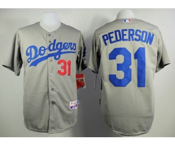 Men's Los Angeles Dodgers #31 Joc Pederson 2014 Gray Jersey