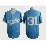 Men's Los Angeles Dodgers #31 Joc Pederson Brooklyn Blue Majestic Jersey