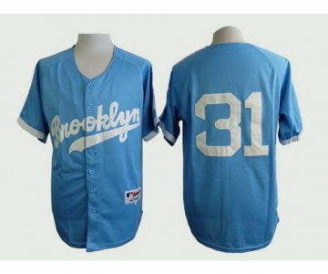 Men's Los Angeles Dodgers #31 Joc Pederson Brooklyn Blue Majestic Jersey