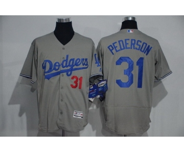 Men's Los Angeles Dodgers #31 Joc Pederson Gray 2016 Flexbase Majestic Baseball Jersey