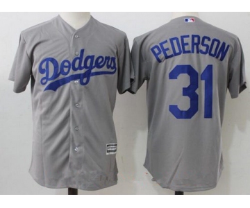 Men's Los Angeles Dodgers #31 Joc Pederson Gray Alternate Stitched MLB Majestic Flex Base Jersey