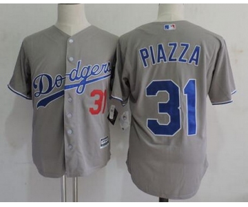 Men's Los Angeles Dodgers #31 Mike Piazza Retired Gray Collection Player Jersey