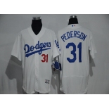 Men's Los Angeles Dodgers #31 Mike Piazza Retired White 2016 Flexbase Majestic Baseball Jersey