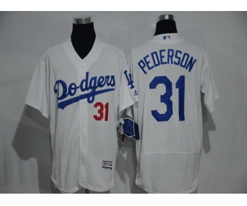Men's Los Angeles Dodgers #31 Mike Piazza Retired White 2016 Flexbase Majestic Baseball Jersey