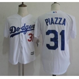 Men's Los Angeles Dodgers #31 Mike Piazza Retired White Collection Player Jersey