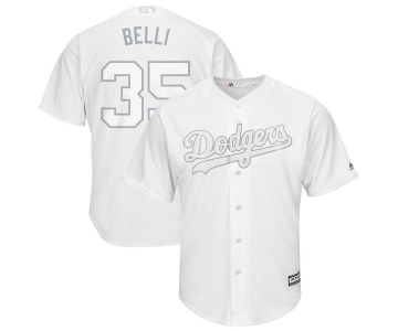 Men's Los Angeles Dodgers 35 Cody Bellinger Belli White 2019 Players' Weekend Player Jersey