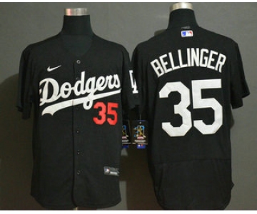 Men's Los Angeles Dodgers #35 Cody Bellinger Black Stitched MLB Flex Base Nike Jersey
