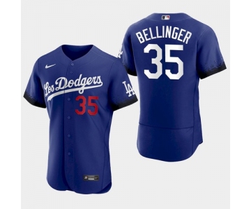 Men's Los Angeles Dodgers #35 Cody Bellinger Blue 2021 City Connect Flex Base Stitched Jersey