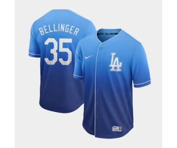 Men's Los Angeles Dodgers 35 Cody Bellinger Blue Drift Fashion Jersey