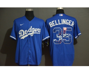 Men's Los Angeles Dodgers #35 Cody Bellinger Blue Team Logo Stitched MLB Cool Base Nike Jersey