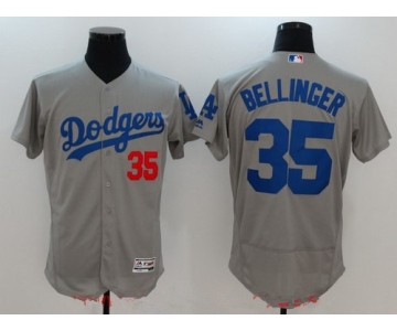 Men's Los Angeles Dodgers #35 Cody Bellinger Gray Alternate Stitched MLB Majestic Flex Base Jersey