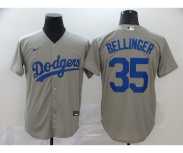 Men's Los Angeles Dodgers #35 Cody Bellinger Gray Stitched MLB Cool Base Nike Jersey