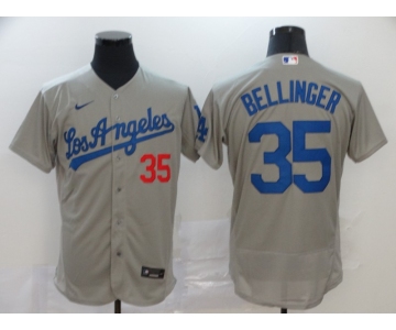 Men's Los Angeles Dodgers #35 Cody Bellinger Gray Stitched MLB Flex Base Nike Jersey