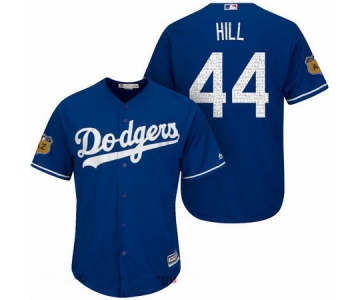 Men's Los Angeles Dodgers #44 Rich Hill Royal Blue 2017 Spring Training Stitched MLB Majestic Cool Base Jersey