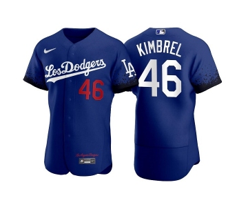 Men's Los Angeles Dodgers #46 Craig Kimbrel Royal City Connect Flex Base Stitched Jersey