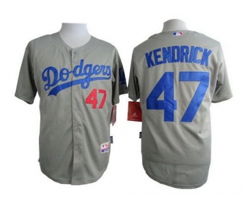 Men's Los Angeles Dodgers #47 Howie Kendrick 2014 Gray Jersey