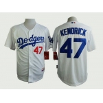 Men's Los Angeles Dodgers #47 Howie Kendrick White Jersey