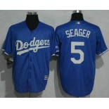Men's Los Angeles Dodgers #5 Corey Seager Blue New Cool Base Jersey