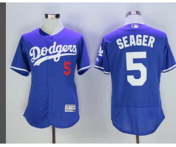 Men's Los Angeles Dodgers #5 Corey Seager Blue Stitched MLB Flex Base Jersey