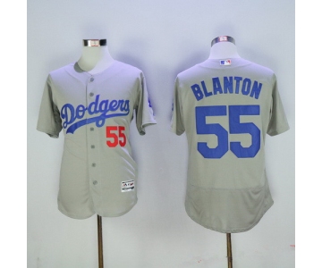 Men's Los Angeles Dodgers #55 Joe Blanton Gray 2016 Flexbase Majestic Baseball Jersey