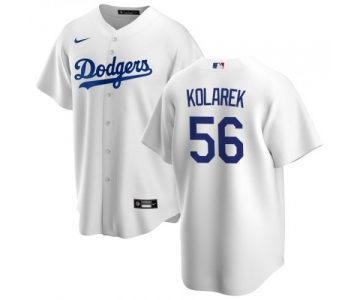 Men's Los Angeles Dodgers #56 Adam Kolarek White Home Jersey