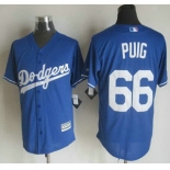 Men's Los Angeles Dodgers #66 Yasiel Puig Alternate Blue 2015 MLB Cool Base Jersey