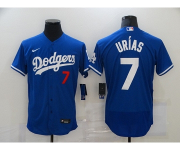 Men's Los Angeles Dodgers #7 Julio Urias Blue Stitched MLB Cool Base Nike Jersey