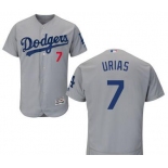 Men's Los Angeles Dodgers #7 Julio Urias Gray Cool Base Majestic Baseball Jersey