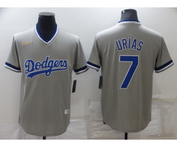 Men's Los Angeles Dodgers #7 Julio Urias Grey Stitched Baseball Jersey