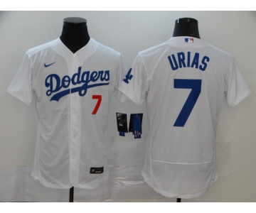 Men's Los Angeles Dodgers #7 Julio Urias White Stitched MLB Flex Base Nike Jersey