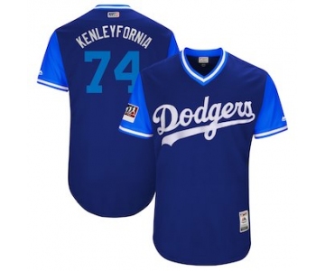Men's Los Angeles Dodgers 74 Kenley Jansen Kenleyfornia Majestic Royal 2018 Players' Weekend Authentic Jersey