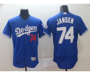 Men's Los Angeles Dodgers 74 Kenley Jansen Royal Flexbase Jersey