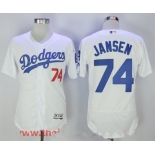 Men's Los Angeles Dodgers #74 Kenley Jansen White Home Stitched MLB Majestic Flex Base Jersey
