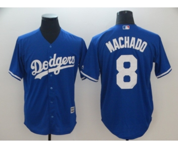 Men's Los Angeles Dodgers #8 Manny Machado Royal Cool Base Jersey