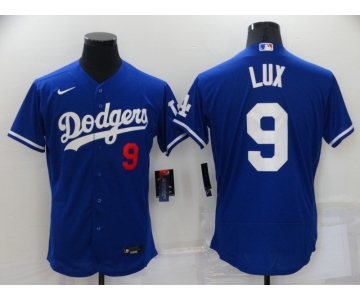 Men's Los Angeles Dodgers #9 Gavin Lux Blue Stitched MLB Flex Base Nike Jersey