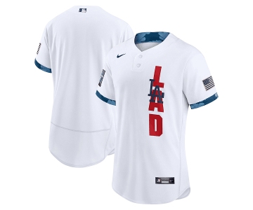 Men's Los Angeles Dodgers Blank 2021 White All-Star Flex Base Stitched MLB Jersey