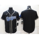 Men's Los Angeles Dodgers Blank Black Blue Name Stitched MLB Cool Base Nike Jersey