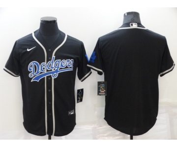 Men's Los Angeles Dodgers Blank Black Blue Name Stitched MLB Cool Base Nike Jersey