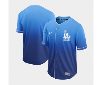 Men's Los Angeles Dodgers Blank Blue Drift Fashion Jersey