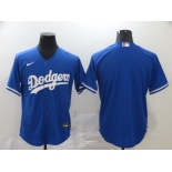 Men's Los Angeles Dodgers Blank Blue Stitched MLB Cool Base Nike Jersey
