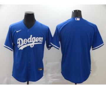 Men's Los Angeles Dodgers Blank Blue Stitched MLB Cool Base Nike Jersey