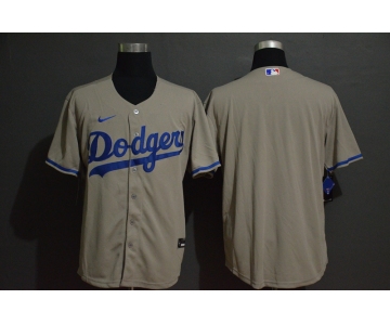 Men's Los Angeles Dodgers Blank Gray Stitched MLB Cool Base Nike Jersey
