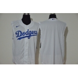 Men's Los Angeles Dodgers Blank White 2020 Cool and Refreshing Sleeveless Fan Stitched MLB Nike Jersey