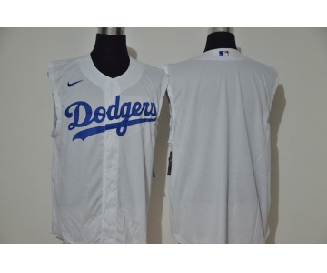 Men's Los Angeles Dodgers Blank White 2020 Cool and Refreshing Sleeveless Fan Stitched MLB Nike Jersey